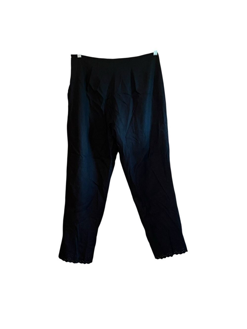 Nicole Studio Black Linen Cropped Pants Women's
